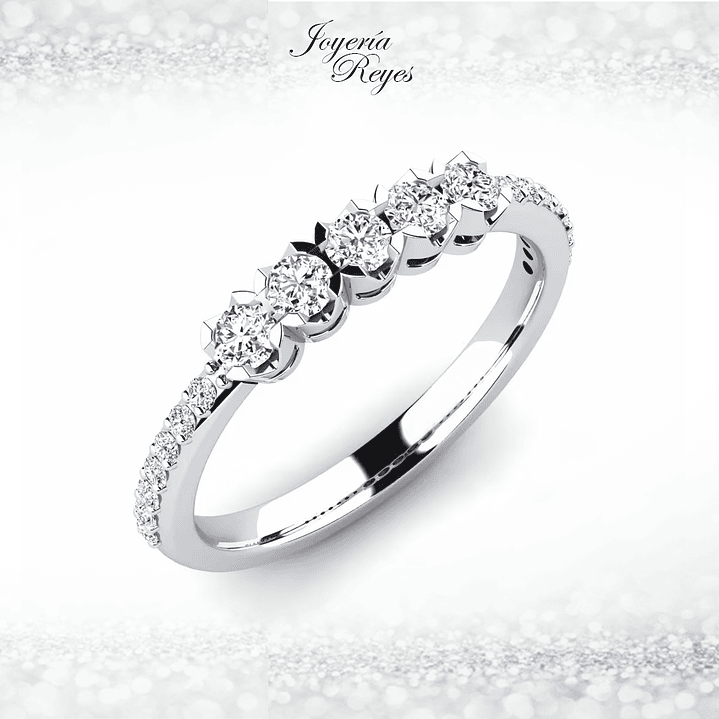 Anillo de compromiso Oro Blanco 18 kilates, con circones - SE ENVIAN A FABRICAR PREVIO PRESUPUESTO 1