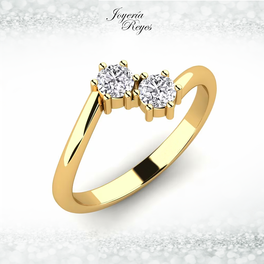 Anillo de compromiso Oro Amarillo 18 kilates, con circones - SE ENVIAN A FABRICAR PREVIO PRESUPUESTO 1