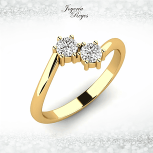 Anillo de compromiso Oro Amarillo 18 kilates, con circones - SE ENVIAN A FABRICAR PREVIO PRESUPUESTO