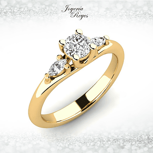 Anillo de compromiso Oro Amarillo 18 kilates, con circones - SE ENVIAN A FABRICAR PREVIO PRESUPUESTO