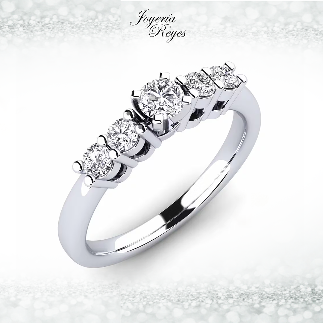 Anillo de compromiso Oro Blanco 18 kilates, con circones - SE ENVIAN A FABRICAR PREVIO PRESUPUESTO 1