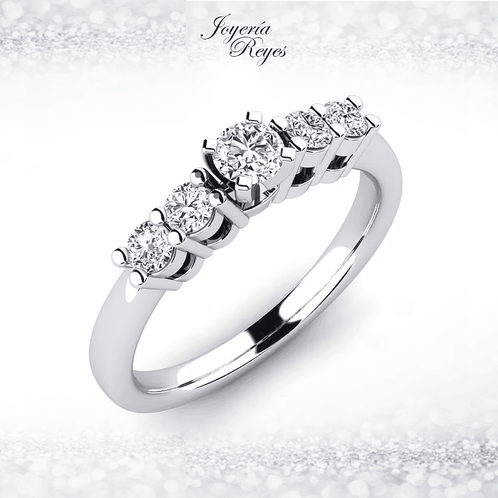 Anillo de compromiso Oro Blanco 18 kilates, con circones - SE ENVIAN A FABRICAR PREVIO PRESUPUESTO 1