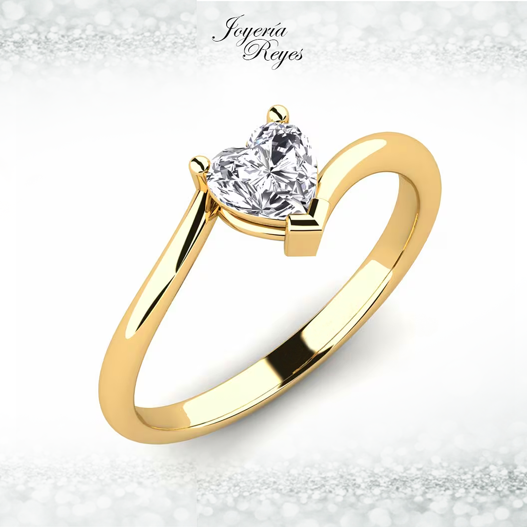 Anillo de compromiso Oro Amarillo 18 kilates, con circones - SE ENVIAN A FABRICAR PREVIO PRESUPUESTO 1