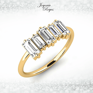 Anillo de compromiso Oro Amarillo 18 kilates, con circones - SE ENVIAN A FABRICAR PREVIO PRESUPUESTO