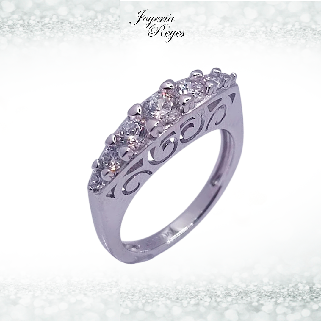 Anillo de plata rodinada fabricación Italiana - ley 925 - modelo 10550FRSWSH1 1