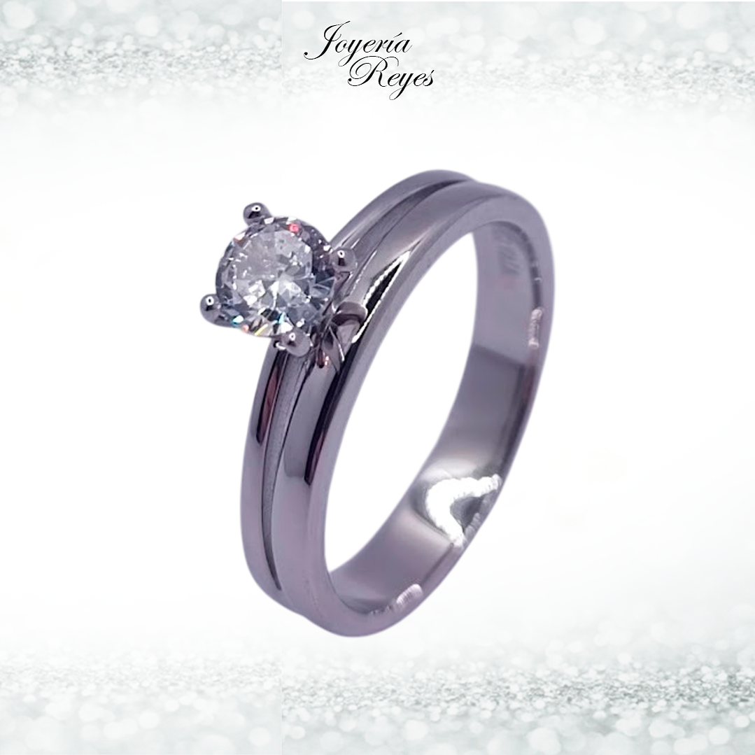 Anillo de plata rodinada fabricación Italiana - ley 925 - modelo 10674FRSWSH1 1