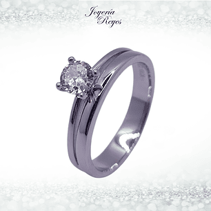 Anillo de plata rodinada fabricación Italiana - ley 925 - modelo 10674FRSWSH1