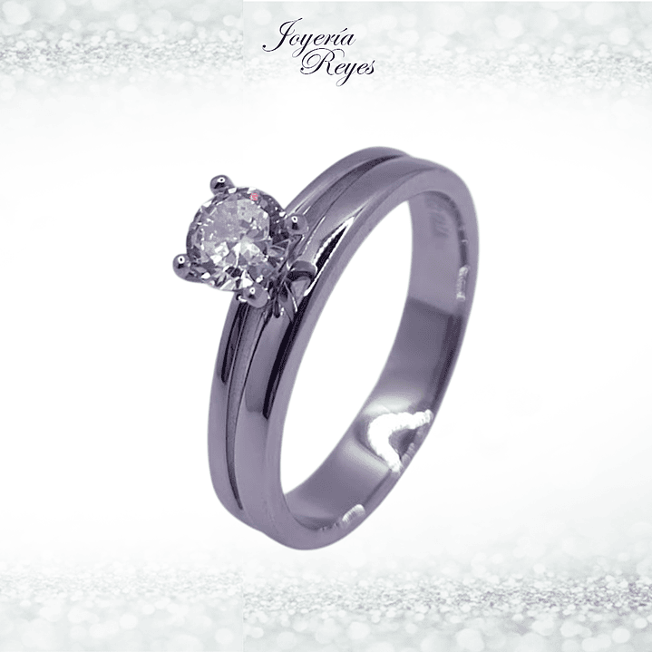 Anillo de plata rodinada fabricación Italiana - ley 925 - modelo 10674FRSWSH1 1