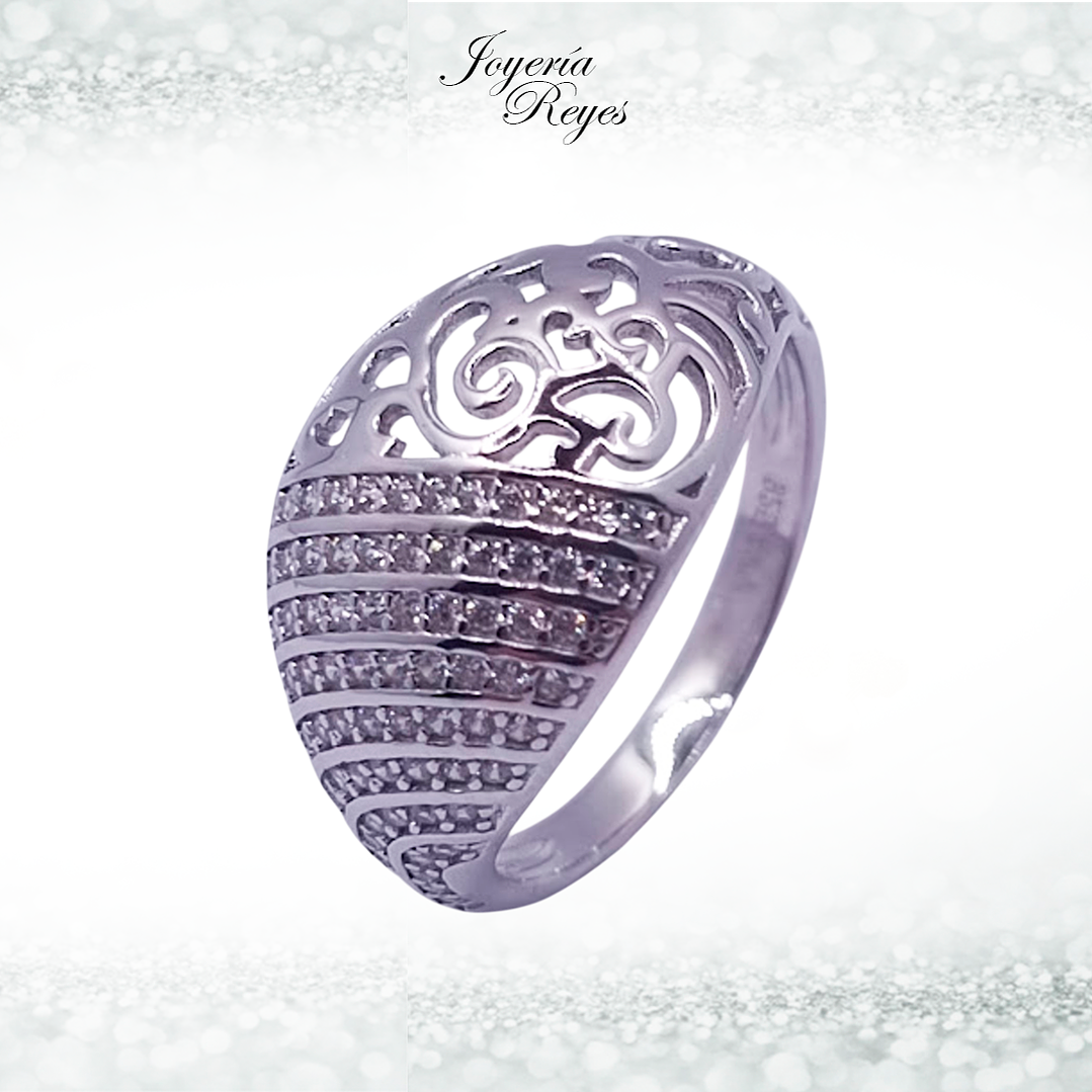 Anillo de plata rodinada fabricación Italiana - ley 925 - modelo 12186FRSWSH1 1