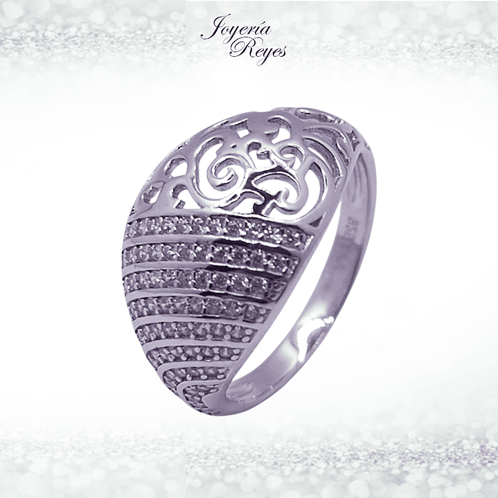 Anillo de plata rodinada fabricación Italiana - ley 925 - modelo 12186FRSWSH1 1