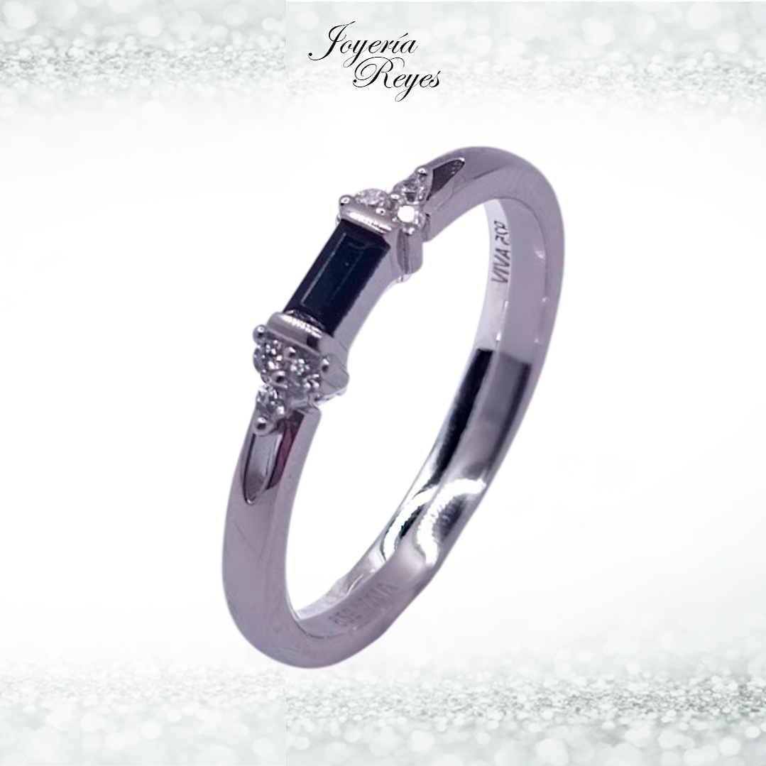 Anillo de plata rodinada fabricación Italiana - ley 925 - modelo 12192FRSWSH3 1