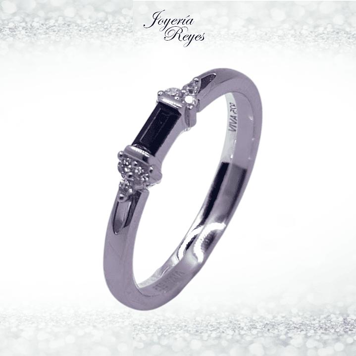 Anillo de plata rodinada fabricación Italiana - ley 925 - modelo 12192FRSWSH3 1