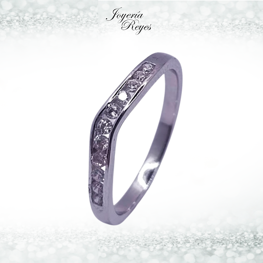 Anillo de plata rodinada fabricación Italiana - ley 925 - modelo 12194FRSWSH1 1