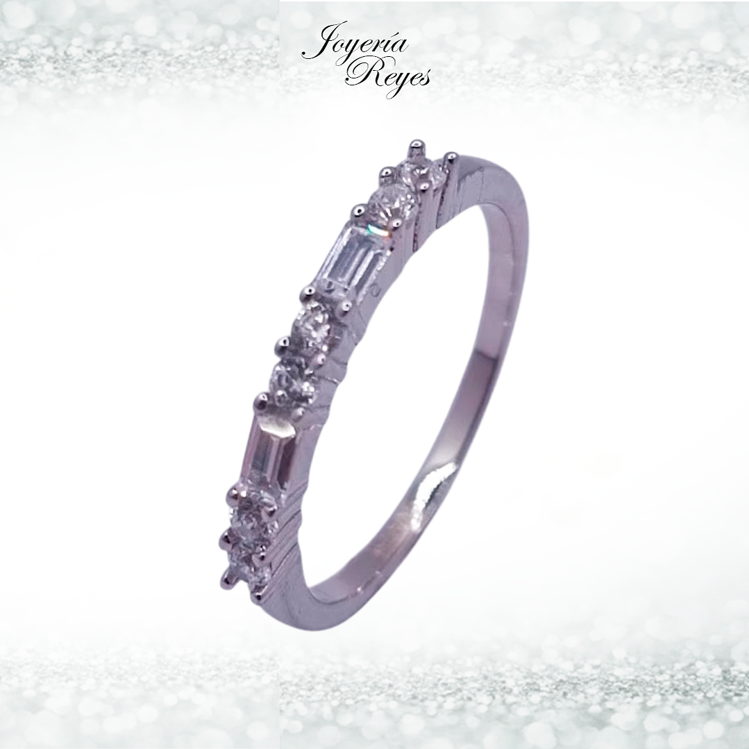 Anillo de plata rodinada fabricación Italiana - ley 925 - modelo 12199FRSWSH1 1