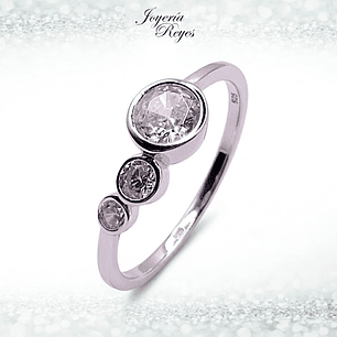 Anillo de plata rodinada fabricación Italiana - ley 925 - modelo 26925RSWSH2