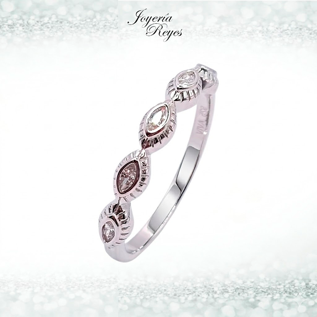 Anillo de plata rodinada fabricación Italiana - ley 925 - modelo 27256RSWSH1 1