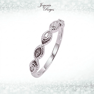 Anillo de plata rodinada fabricación Italiana - ley 925 - modelo 27256RSWSH1