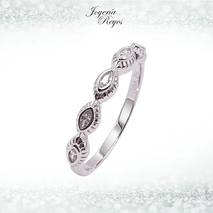 Anillo de plata rodinada fabricación Italiana - ley 925 - modelo 27256RSWSH1 1