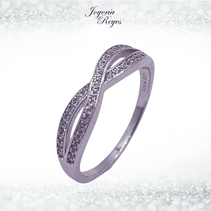 Anillo de plata rodinada fabricación Italiana - ley 925 - modelo 7354XRSWSH1