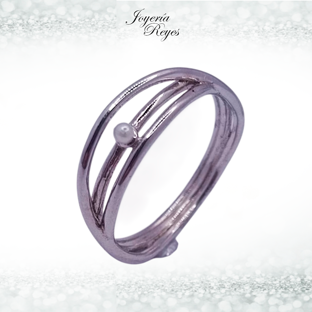 Anillo de plata rodinada fabricación Italiana - ley 925 - modelo 8576FRSWSH1 1