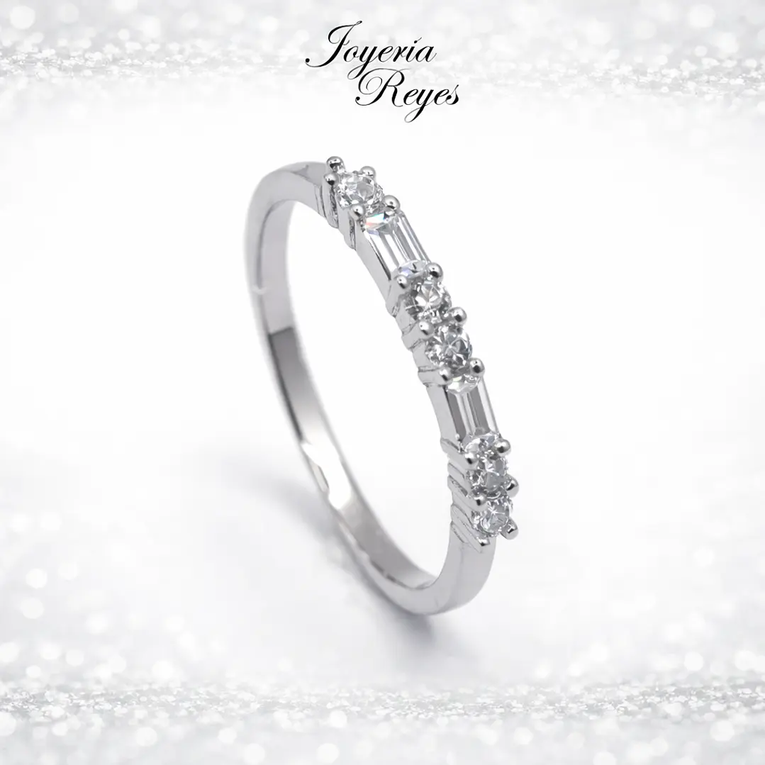 Anillo de plata rodinada fabricación Italiana - ley 925 - modelo 12199FRSWSH1 1
