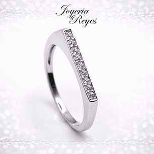 Anillo de plata rodinada fabricación Italiana - ley 925 - modelo 26689FRSWSH1