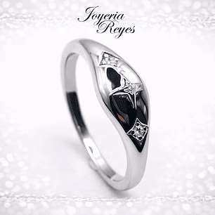 Anillo de plata rodinada fabricación Italiana - ley 925 - modelo 26823XRSWSH1