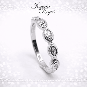Anillo de plata rodinada fabricación Italiana - ley 925 - modelo 27256RSWSH1