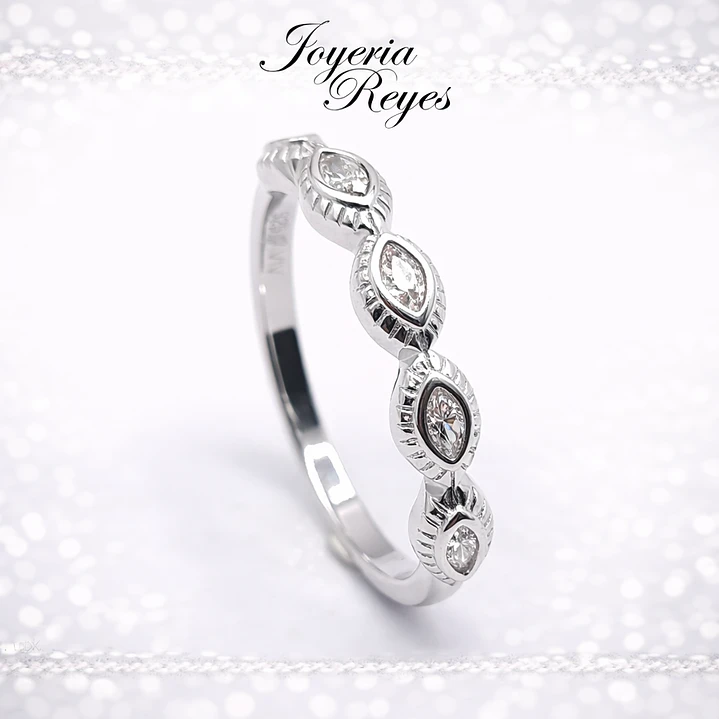 Anillo de plata rodinada fabricación Italiana - ley 925 - modelo 27256RSWSH1 1