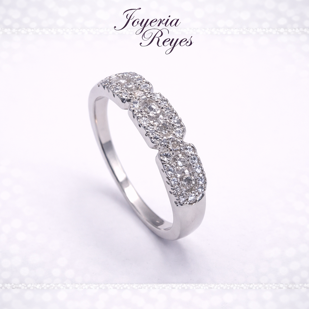Anillo de plata rodinada fabricación Italiana - ley 925 - modelo R-0026 1