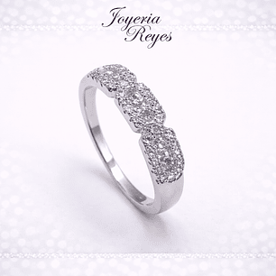 Anillo de plata rodinada fabricación Italiana - ley 925 - modelo R-0026