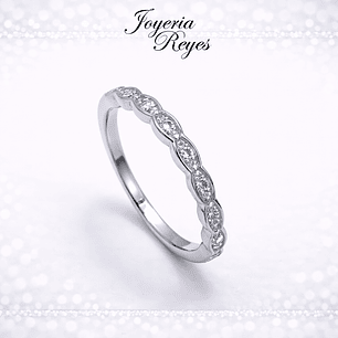 Anillo de plata rodinada fabricación Italiana - ley 925 - modelo R-0019