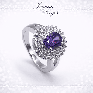 Anillo de plata rodinada fabricación Italiana - ley 925 - modelo R-0014