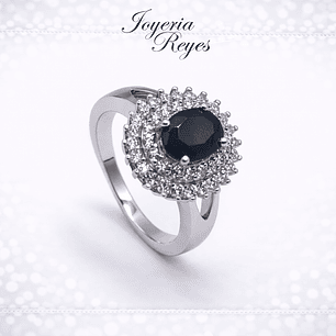 Anillo de plata rodinada fabricación Italiana - ley 925 - modelo R-0014-N