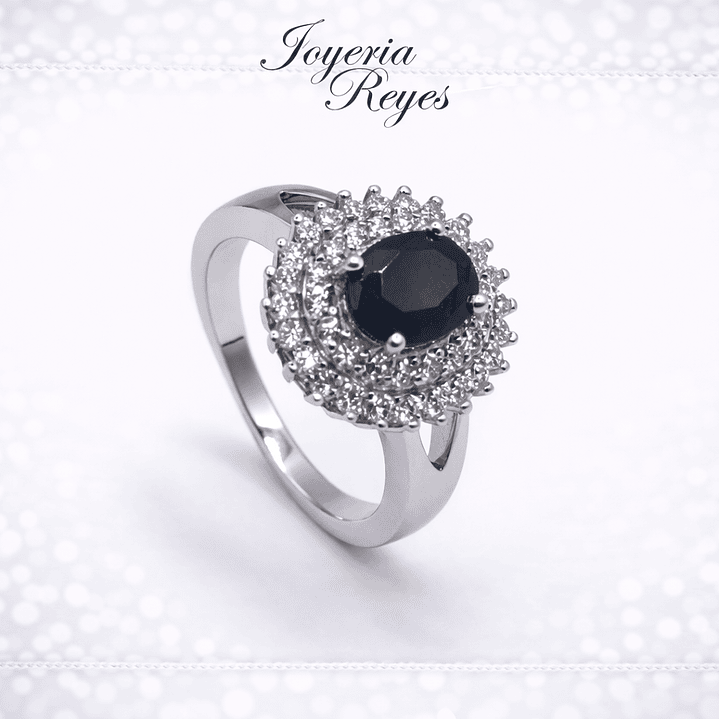 Anillo de plata rodinada fabricación Italiana - ley 925 - modelo R-0014-N 1