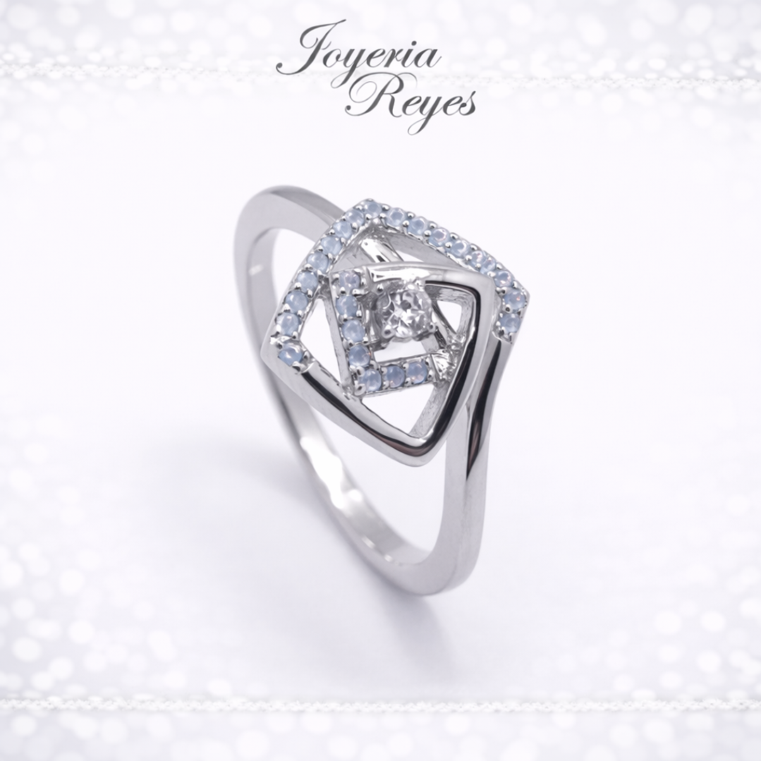 Anillo de plata rodinada fabricación Italiana - ley 925 - modelo JRY8697BL--W 1