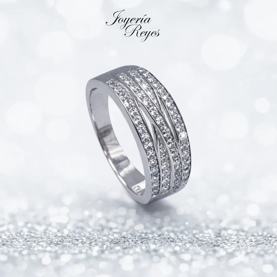 Anillo de plata rodinada fabricación Italiana - ley 925 - modelo R-0142 1