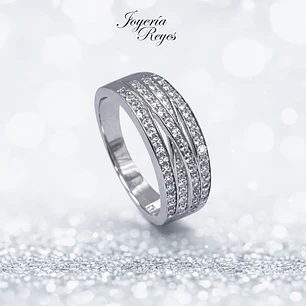 Anillo de plata rodinada fabricación Italiana - ley 925 - modelo R-0142