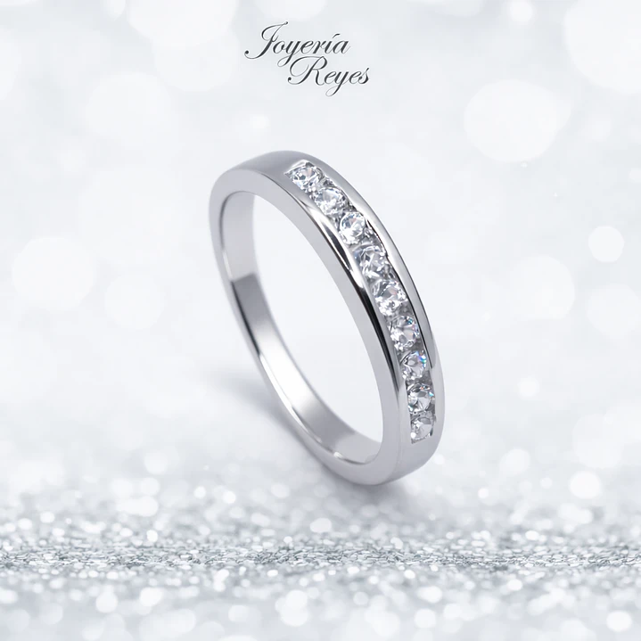 Anillo de plata rodinada fabricación Italiana - ley 925 - modelo R-0548 1