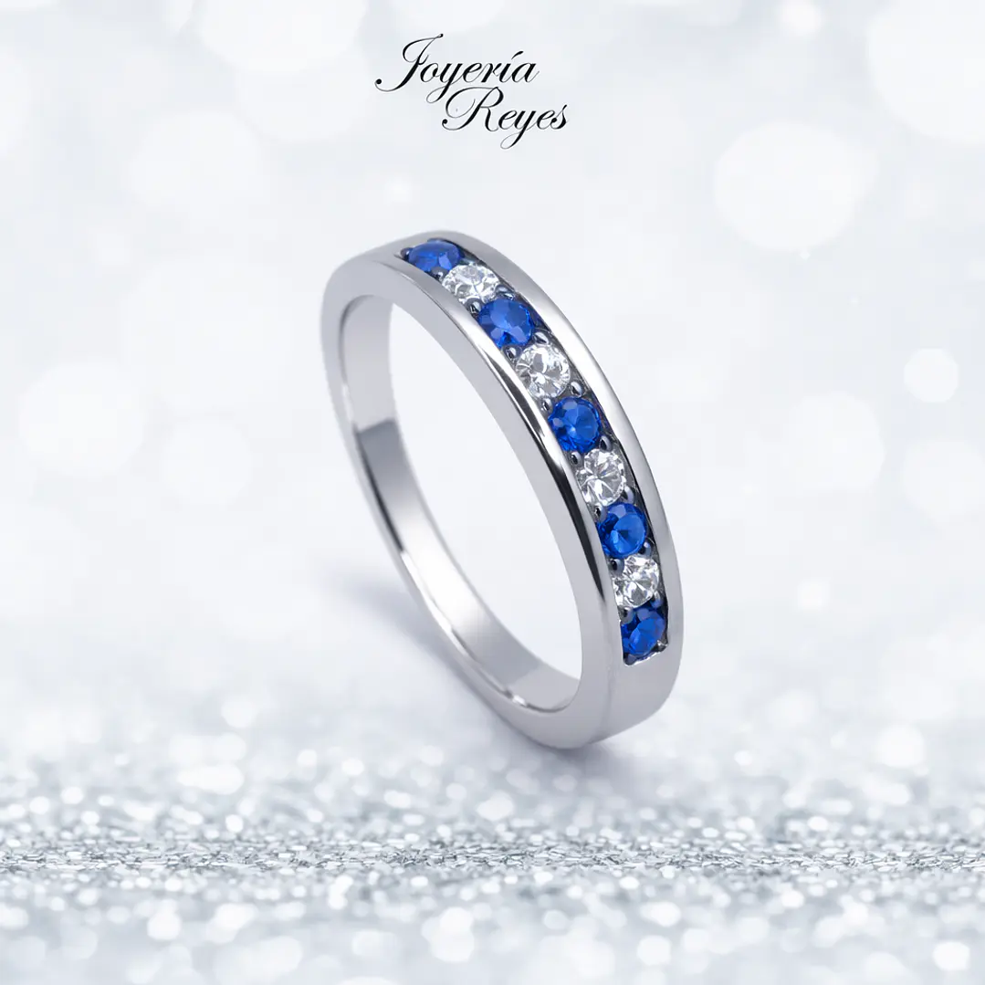 Anillo de plata rodinada fabricación Italiana - ley 925 - modelo R-0548Z 1