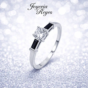 Anillo de plata rodinada fabricación Italiana - ley 925 - modelo R-0696Z