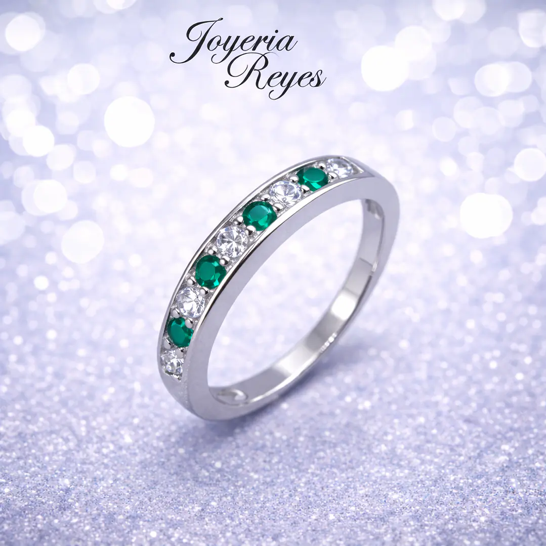 Anillo de plata rodinada fabricación Italiana - ley 925 - modelo R-1009E 1