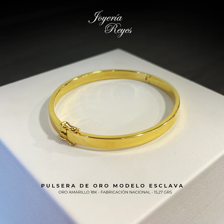 Esclava Oro amarillo 18 kilates, fabricación nacional 55 mm de ancho, 15.27 grs 3