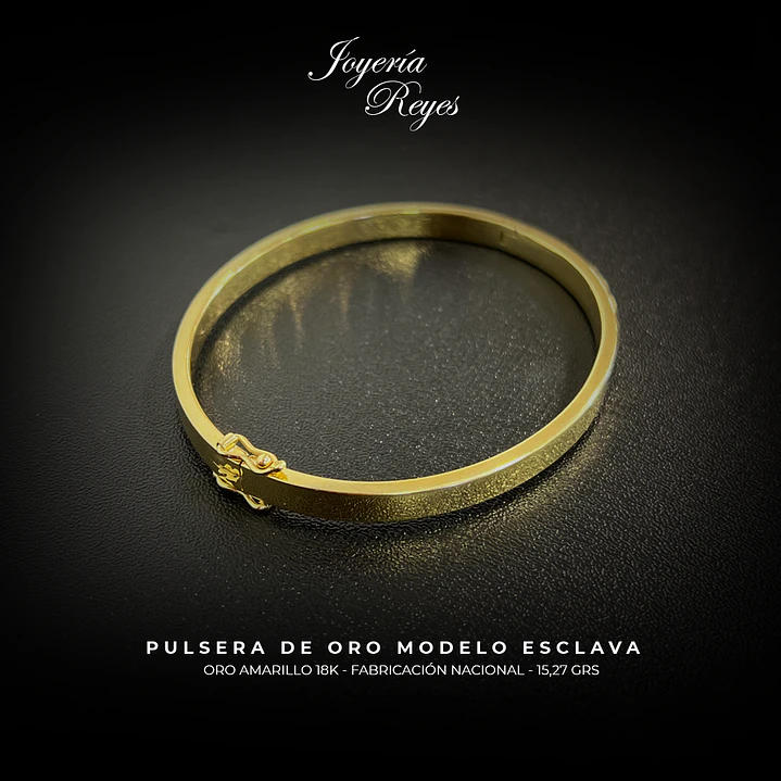 Esclava Oro amarillo 18 kilates, fabricación nacional 55 mm de ancho, 15.27 grs 2