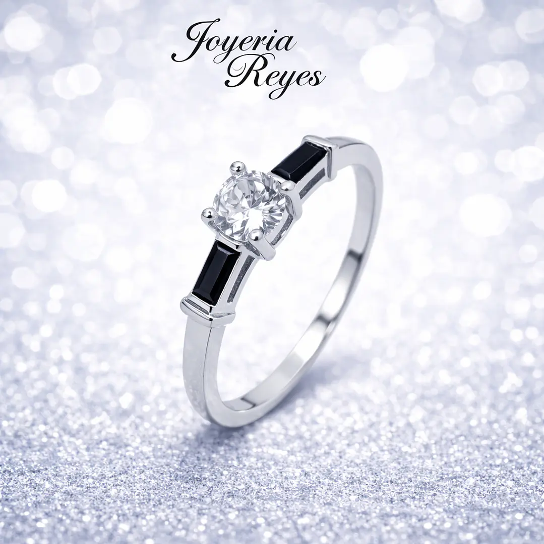 Anillo de plata rodinada fabricación Italiana - ley 925 - modelo R0696-Z 1