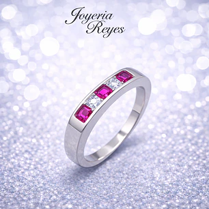 Anillo de plata rodinada fabricación Italiana - ley 925 - modelo R1007R