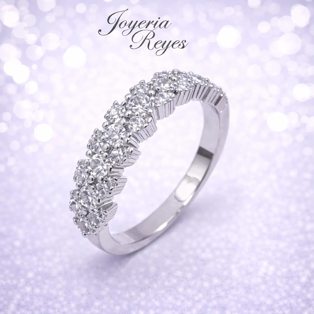 Anillo de plata rodinada fabricación Italiana - ley 925 - modelo TR081 1