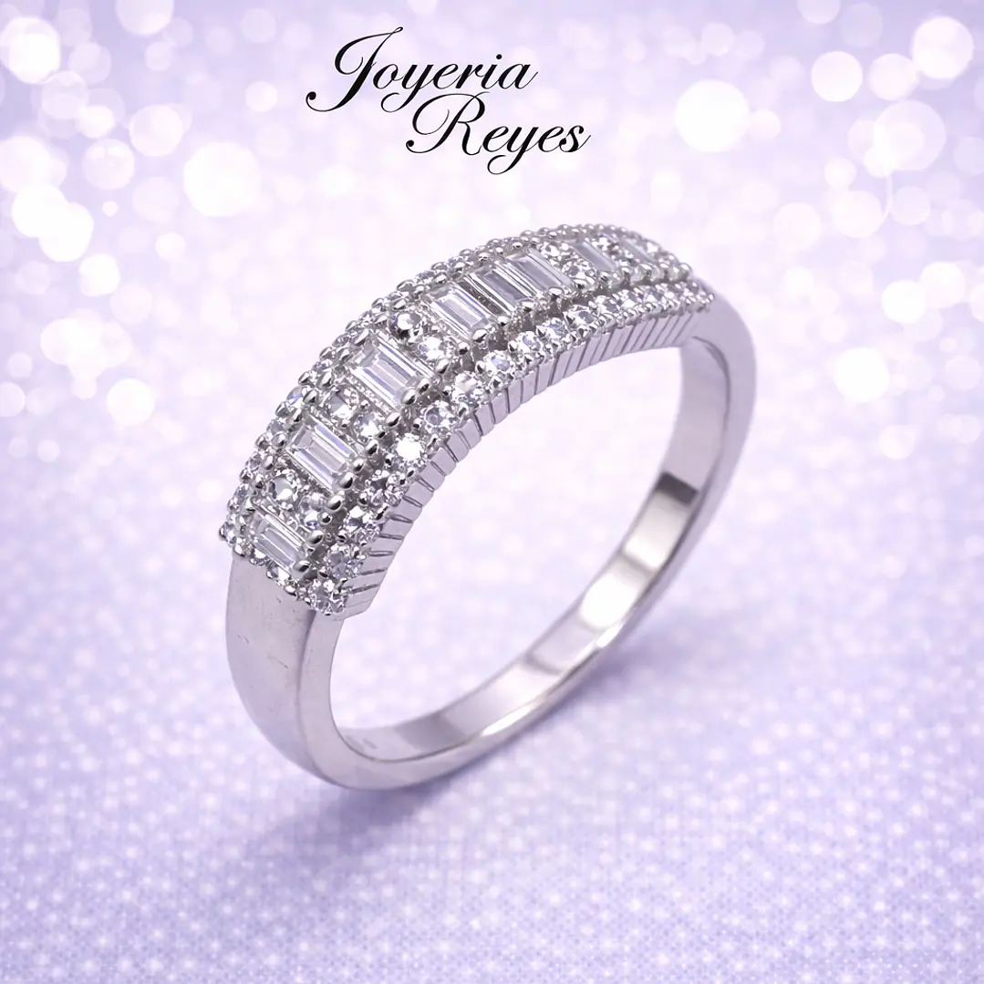 Anillo de plata rodinada fabricación Italiana - ley 925 - modelo TR665 1