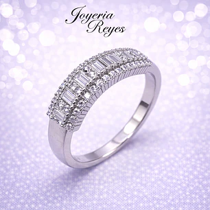 Anillo de plata rodinada fabricación Italiana - ley 925 - modelo TR665