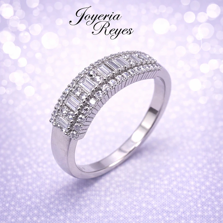 Anillo de plata rodinada fabricación Italiana - ley 925 - modelo TR665 1